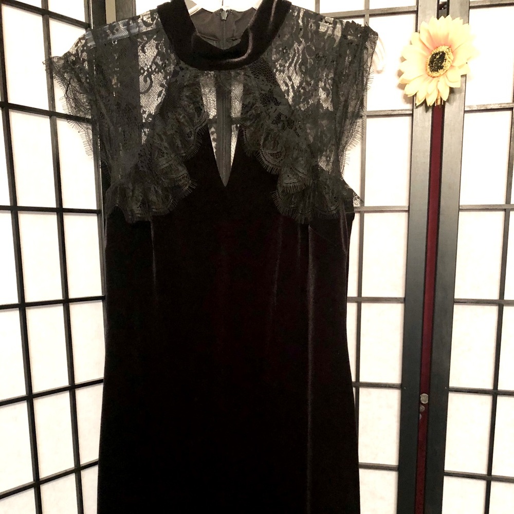 White House Black Market Black Lace Midi Dress